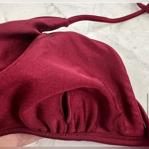 GIGI C Burgundy Triangle String Bikini Top - Picture 8 of 13
